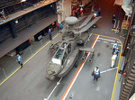 WAH-64(AH-1) from 664 Sq, is lowered on the lift of HMS Ark Royal into the hanger.jpg